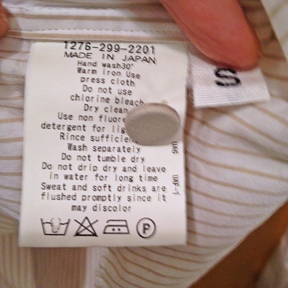 Mens Dress Shirt in Striped Beige - Picture 5 of 5